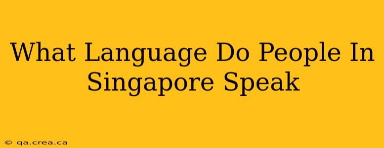 What Language Do People In Singapore Speak