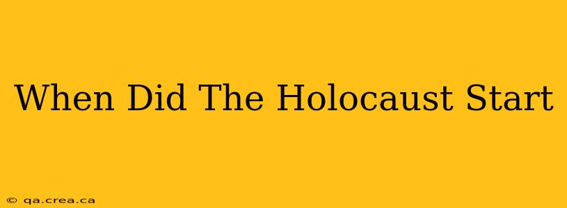 When Did The Holocaust Start