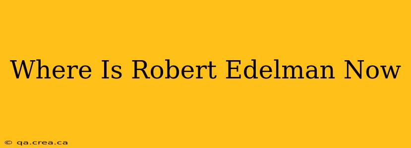 Where Is Robert Edelman Now