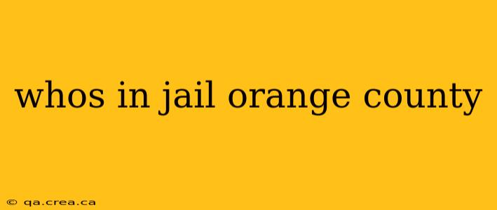 whos in jail orange county